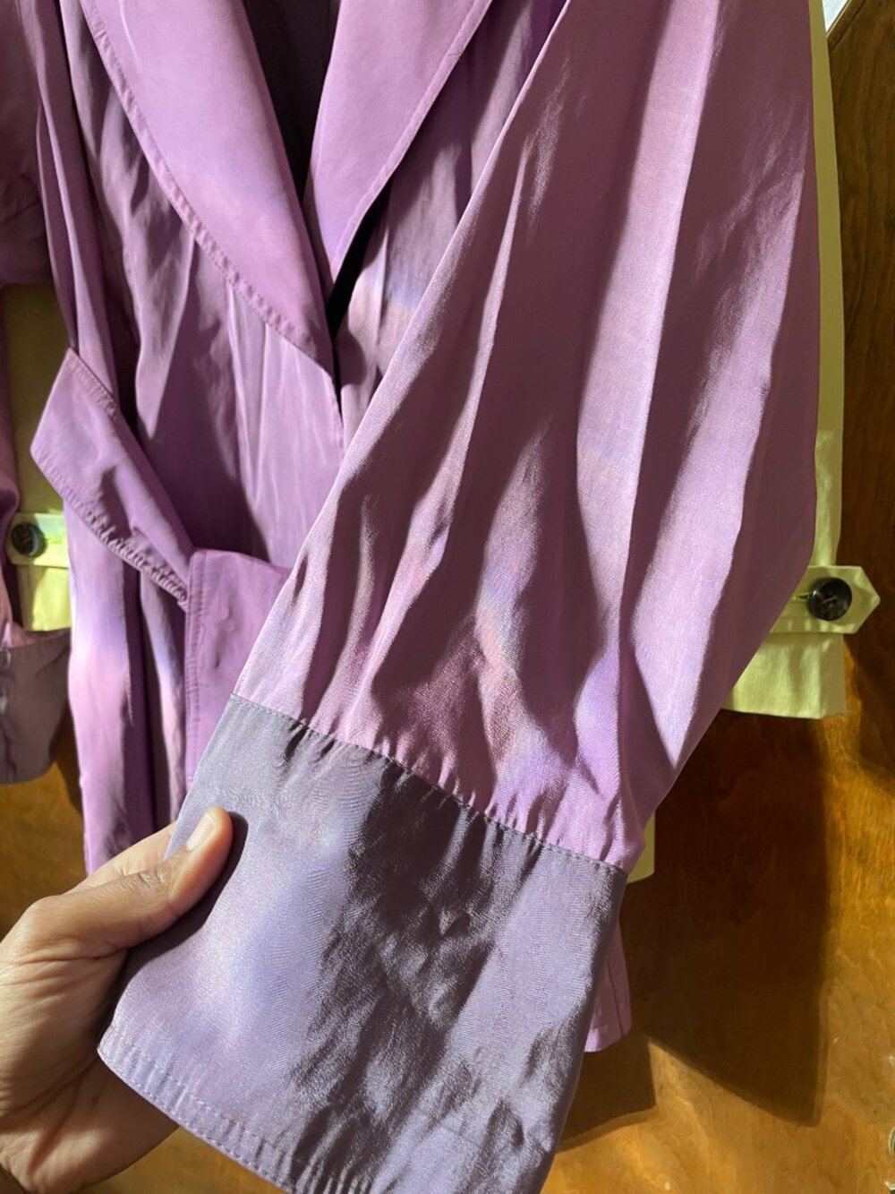 Chic MYCRA PAC Iridescent Trench Raincoat Jacket 1 S/M. Rare Excellent Cond New - Picture 8 of 16